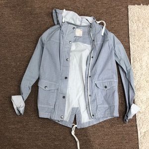 Blue & White Pin Strip Light Weight Jacket!